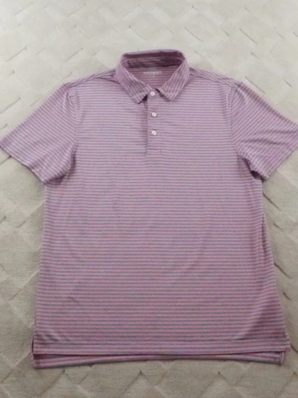 J.Crew Performance Polo Shirt Mens Medium Striped Multi Color Golf preppy